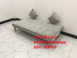 Bộ bàn ghế sofa giường phòng khách màu xám giá rẻ mềm ở Bến Lức Long An