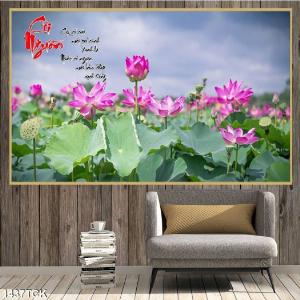 Tranh đầm sen đẹp - tranh gạch 3D