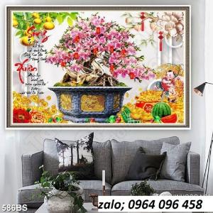 Tranh 3d hoa đào - tranh gạch 3d hoa đào - SCX32