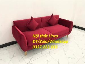 Bộ bàn ghế sofa băng phòng khách màu đỏ giá rẻ mềm ở Đức Hòa Long An
