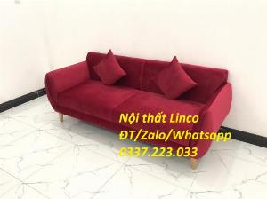 Bộ bàn ghế sofa băng phòng khách màu đỏ giá rẻ mềm ở Đức Hòa Long An
