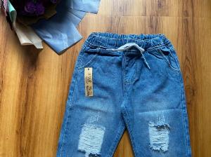 Quần Jean Nữ Baggy Jean Lai Bo Tua