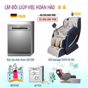 Combo ghế massage + máy rửa chén nhập khẩu từ nước Đức