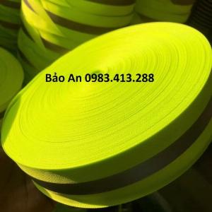 Dây phản quang vải sọc ghi bản rộng 2,5cm và 5cm