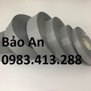 Dây phản quang vải màu ghi bản rộng 2,5 cm và 5cm