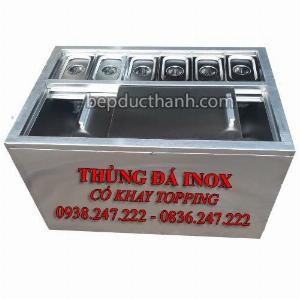 Thùng chứa đá inox âm mặt đá cho quầy bar, pha chế