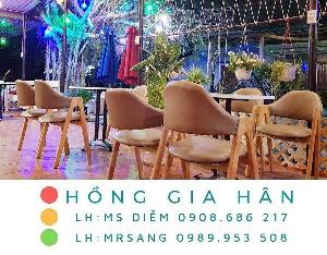 Bàn ghế quán cafe, trà sữa bằng gỗ Hồng Gia Hân B44