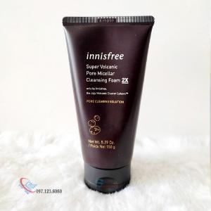 Sữa Rửa Mặt Tro Núi Lửa Innisfree Super Volcanic Pore Micellar Cleansing Foam 2X 150ml