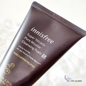 Sữa Rửa Mặt Tro Núi Lửa Innisfree Super Volcanic Pore Micellar Cleansing Foam 2X 150ml