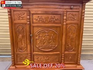 Tủ thờ chạm tam đa 1m27 giảm 20%