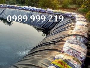 Dùng bạt hdpe 0.75mm cuộn 200m2-250m2 khổ 4x50m và 5x50m lót ao hồ