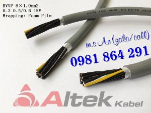 Cáp điều khiển 8 lõi: 8x0.5, 8x0.75, 8x1.0, 8x1.5mm2 0.6-1kV