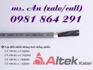 Cáp điều khiển 8 lõi: 8x0.5, 8x0.75, 8x1.0, 8x1.5mm2 0.6-1kV