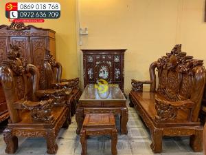 Giảm 15% Bộ bàn ghế rồng đỉnh 6 món tay 14