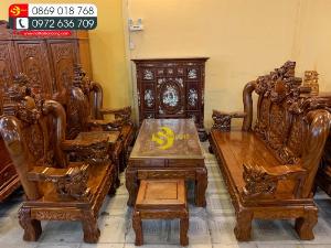 Giảm 15% Bộ bàn ghế rồng đỉnh 6 món tay 14