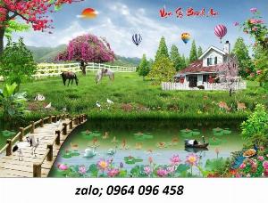 Tranh gạch 3d ốp tường phòng khách - 74SM