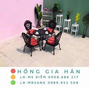 Bộ bàn ghế nhôm đúc sân vườn, villa, resort Hồng Gia Hân A58