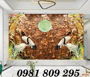 Tranh 3d chim hạc - gạch tranh tùng hạc