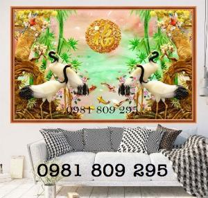 Tranh 3d chim hạc - gạch tranh tùng hạc