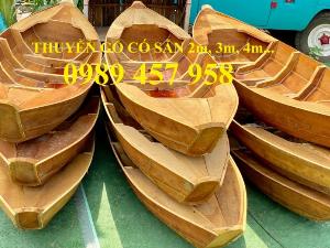Đóng thuyền gỗ trang trí, Thuyền gỗ 2m, Thuyền 2,5m trang trí