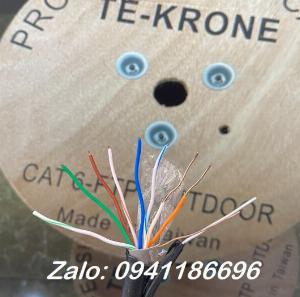 Cáp mạng TE-KRONE Cat6 Copper(đồng) ngoài trời có sợi thép cường lực