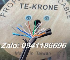 Cáp mạng TE-KRONE Cat6 Copper(đồng) ngoài trời có sợi thép cường lực