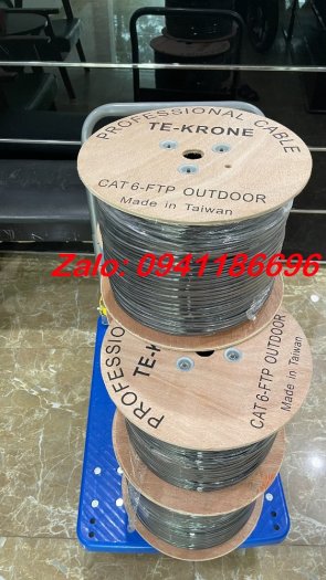 Cáp mạng TE-KRONE Cat6 Copper(đồng) ngoài trời có sợi thép cường lực