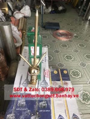Kim thu sét bằng đồng vàng 3 nhánh ( bán kính bảo vệ 50m )