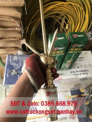 Kim thu sét bằng đồng vàng 3 nhánh ( bán kính bảo vệ 50m )