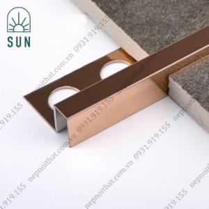 Nẹp inox ốp kết thúc gạch dạng vuông - Nẹp inox trang trí - Nẹp ốp bo viền gạch men - Nẹp ốp kết thúc gạch