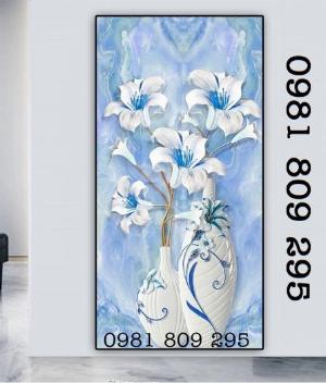 Tranh gạch 3d bình hoa cao cấp