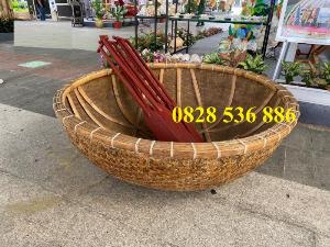 Thuyền gỗ trang trí nhà hàng, Thuyền gỗ bày hải sản, Thuyền chụp ảnh