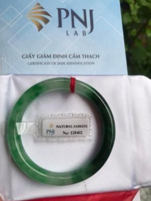 Vòng cẩm thạch tự nhiên 49mm đẹp đã kiểm định Pnj No 128402 Nữ 45kg-52kg có 3500k ạ