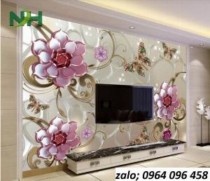 Tranh hoa ngọc - tranh gạch 3d hoa ngọc - KVC33