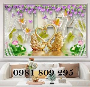 Mẫu tranh gạch 3d - tranh dán tường hoa ngọc