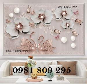 Mẫu tranh gạch 3d - tranh dán tường hoa ngọc