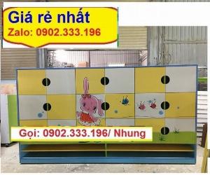 Bán tủ để cặp mầm non, tủ để balo mầm non, tủ nhựa để cặp mầm non