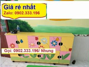 Bán tủ để cặp mầm non, tủ để balo mầm non, tủ nhựa để cặp mầm non
