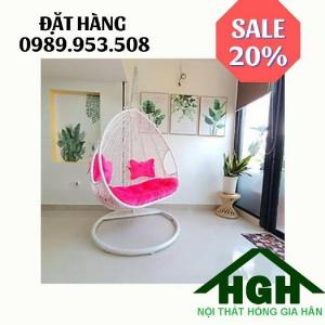 Xích đu mây nhựa thư giãn sang trọng Hồng Gia Hân 117