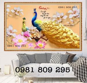 Tranh gạch 3d chim công treo ở đâu