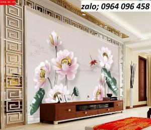 Tranh hoa sen - tranh gạch 3d hoa sen - 66XP