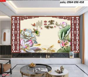 Tranh hoa sen - tranh gạch 3d hoa sen - 66XP