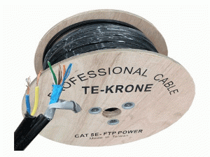 Cáp mạng Cat6 outdoor cáp mạng TE-KRONE Cet6e ngoài trời có sợi thép cường lực