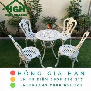 Bàn ghế nhôm đúc sân vườn Hồng Gia Hân MS913