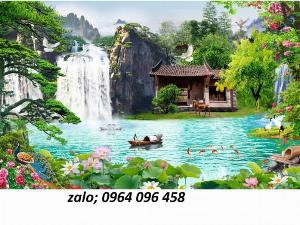 Tranh cảnh đồng quê - tranh gạch 3d cảnh đồng quê - 644XP