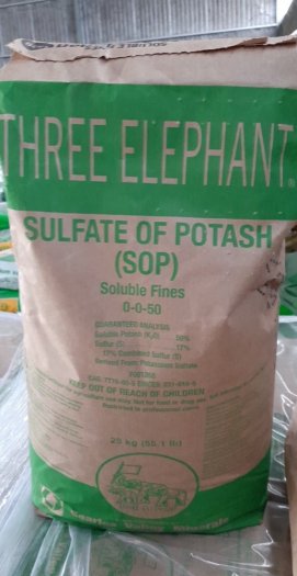 Phân bón Sulfate of potash (Potassium sulfate - K2SO4) – Three Elephant/Mỹ