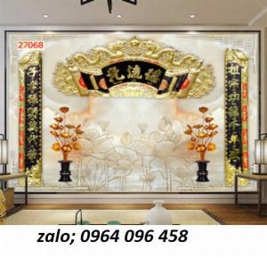 Tranh phòng thờ - tranh gạch 3d phòng thờ - HXZ2