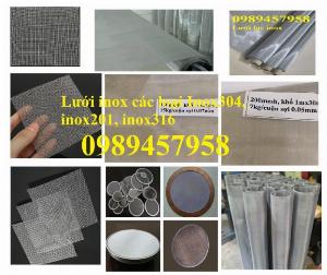Lưới inox316 chống muỗi, Lưới inox304 dây 0,5ly ô 5x5, 80mesh, 100mesh
