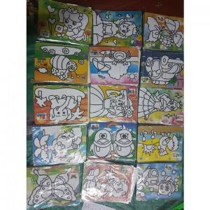 Set 10 tranh cát tô màu trẻ em khổ A4 (28x22cm)