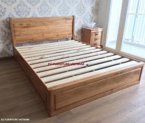 Giường gỗ sồi Mỹ có ngăn kéo 1m6 - 1m8 x 2m
